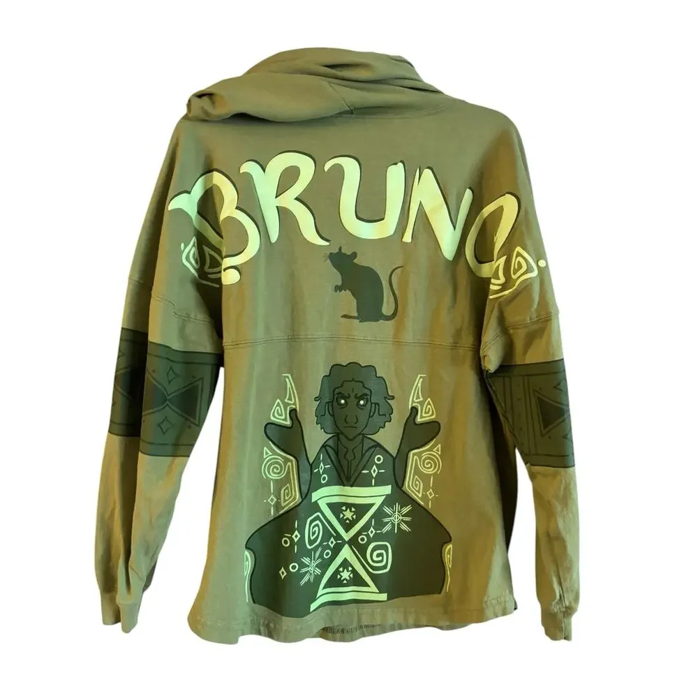 Disney Adult Encanto Bruno Hooded Spirit Jersey Glow in the Dark Small Green